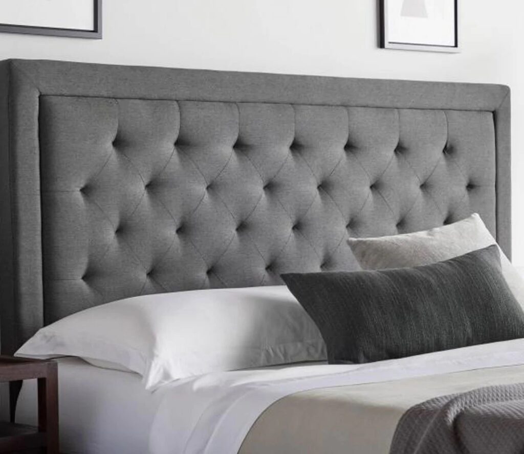 How do you get the stylish tufted upholstered headboard with benefits?